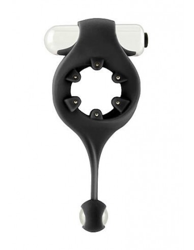 Mjuze Infinity vibrating cockring with danling ball black