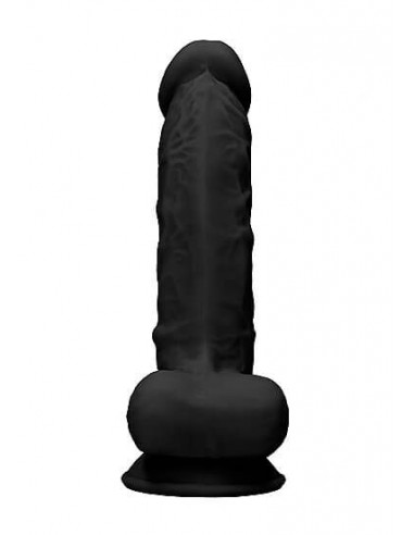 RealRock Silicone dildo with balls 17.8 cm black