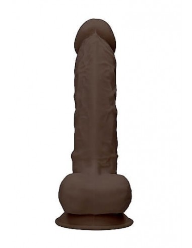 RealRock Silicone dildo with balls brown 22.8  cm