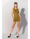 Guilty Pleasure Printed datex striped dress yellow L