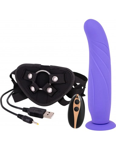 Seven Creations 9inch vibration dildo strap-on purple