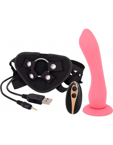 Seven Creations 7INCH vibration dildo strap-on pink