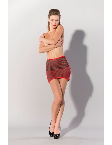 Guilty Pleasure Printed datex striped mini skirt red XL
