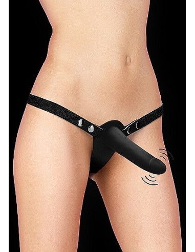 Ouch Double vibrating silicone Strap on adjustable Black