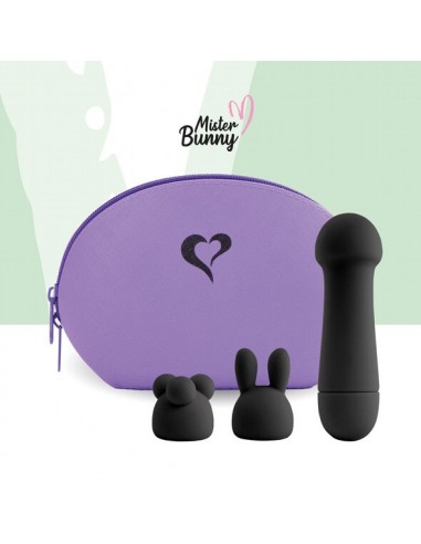 Feelztoys Mister bunny massage vibrator met 2 caps zwart