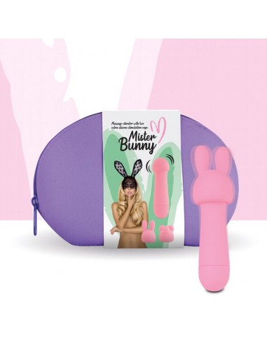 Feelztoys Mister bunny massage vibrator with 2 caps pink