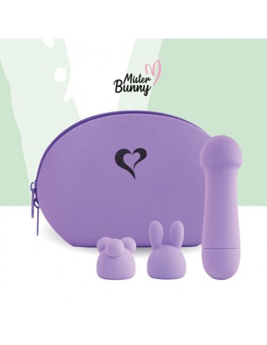 Feelztoys Mister bunny massage vibrator with 2 caps purple