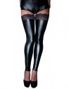 Noir Handmade Wetlook stockings with lace L