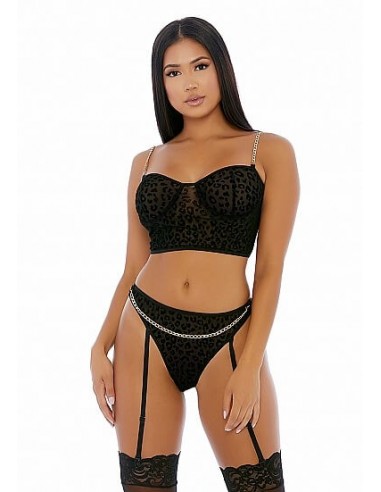 Forplay Chain me up Bustier set black XL