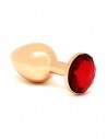 Rimba Gold butt plug with red cristal small