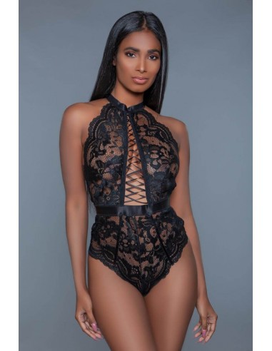 Be Wicked Margot Lace thong bodysuit black S
