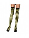 Leg Avenue Nylon striped thigh highs black yellow