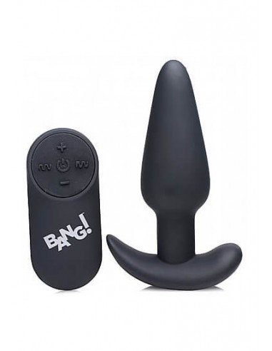 Bang 21X Vibrating Silicone Butt plug remote controlled black
