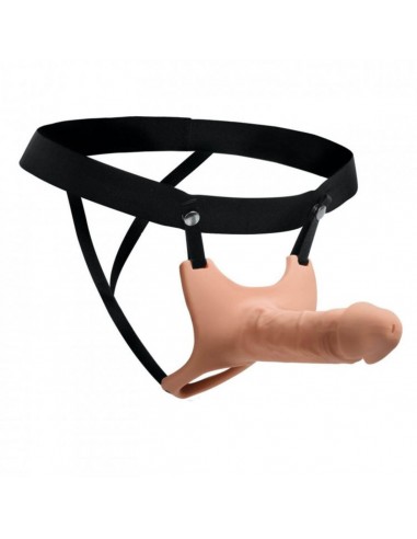 Size Matters Hollow Strap-on Silicone dildo with harness Flesh