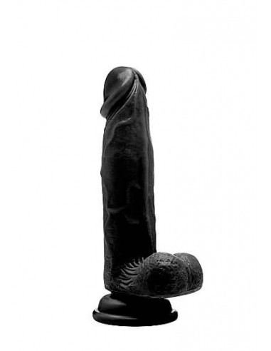 RealRock Realistic cock 8 inch with scrotum Black skin