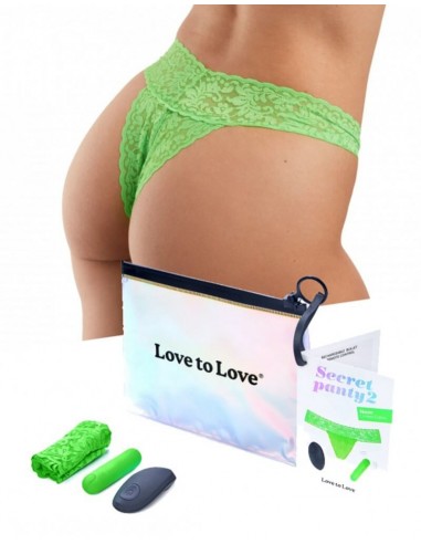 Love to Love Secret panty 2 Slipjes vibrator met afstandsbediening Groen