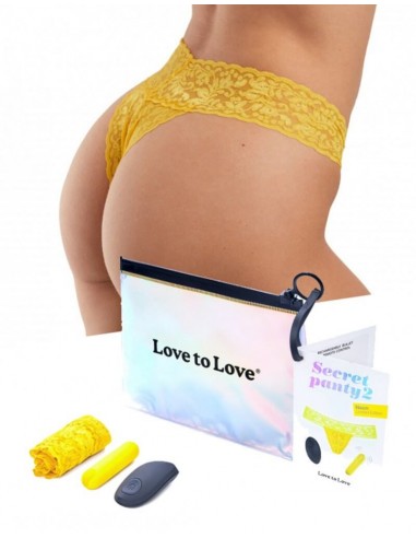 Love to Love Secret panty 2 Slipjes vibrator met afstandsbediening Geel
