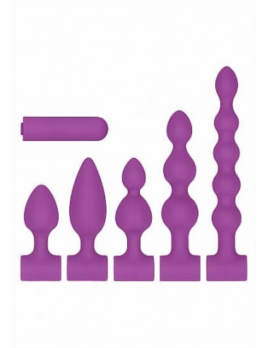 Ouch Silicone USB Rechargeable anal set purple