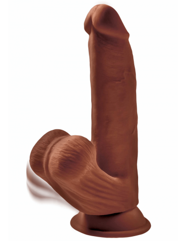 Pipedream 3D Cock swinging balls 8 inch brown skin