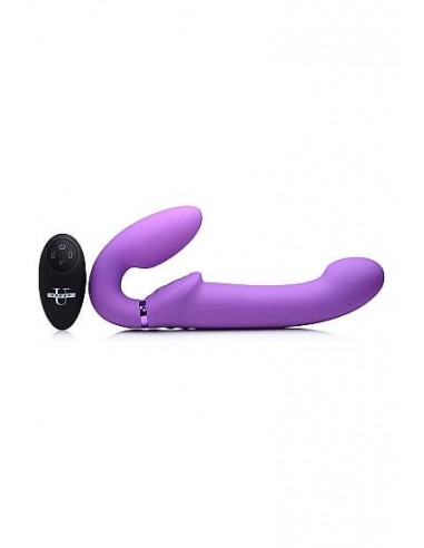 Strap-U G-Pulse Vibrating strapless dildo with remote purple