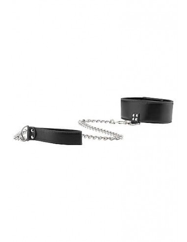 Ouch Reversible collar with leash black