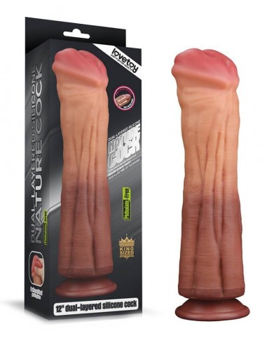 LoveToy Dildo with veins 30 cm Nude Brown
