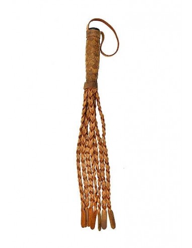 Ouch Braided 15 tails with handle italian leather