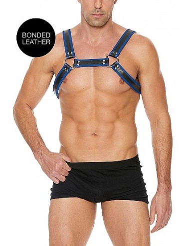 Ouch Buckle bulldog harness S M Blue