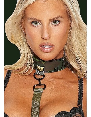 Ouch Collar with leash Army theme