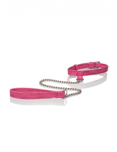 CalExotics Tickle me pink collar with leash