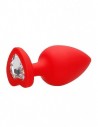 Ouch Diamond heart butt plug Extra large Red