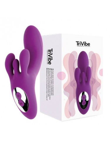 Feelztoys Trivibe G-spot met clitorale en labia stimulatie paars