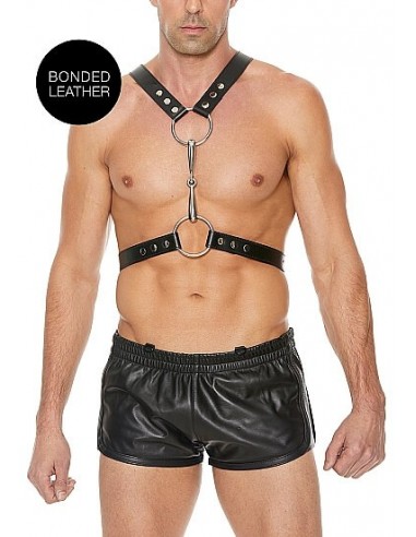 Ouch Men’s harness with metal bit One size black