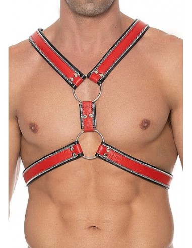 OUCH Z series Scottish harness leather black red SM