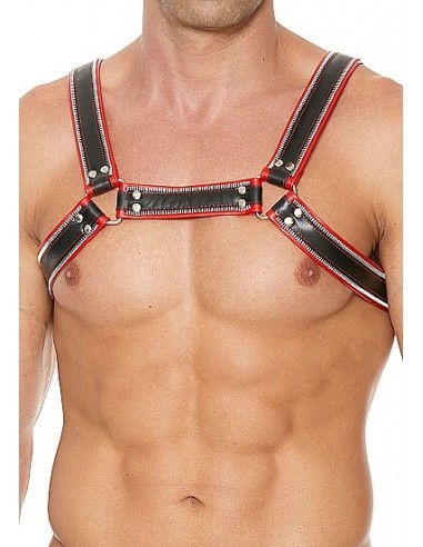 OUCH Z series Chest bulldog harness Black Red SM