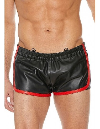 OUCH Versatile shorts Premium leather Black Red LXL