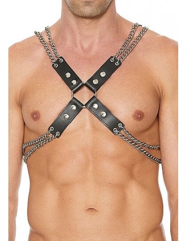 OUCH Chain and chain harness premium leather black