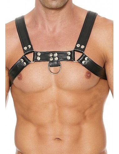 OUCH Chest Bulldog harness Black Black SM