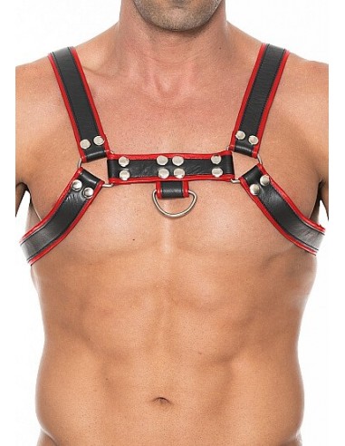 OUCH Chest Bulldog harness Black Red LXL
