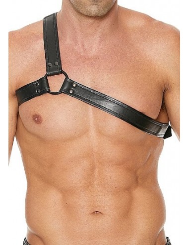 OUCH Gladiator harness premium leather black black