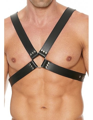 OUCH Men s 1.75 Large buckle harness black