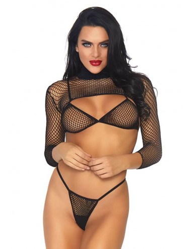 Leg Avenue Top, thong and crop top One size