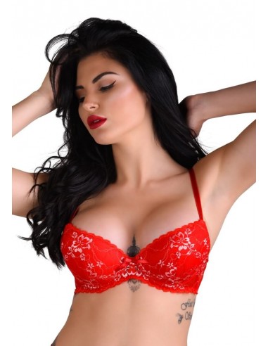 Daring Intimates Demi bra with floral lace red 75C