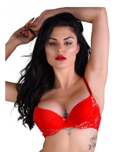 Daring Intimates Push-up bra with lace racerback red 80C