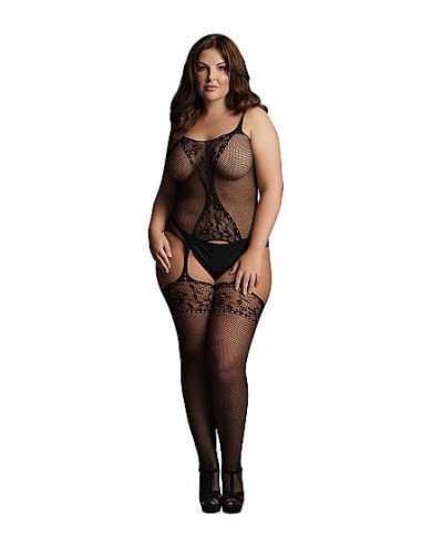 Le Desir Fishnet and lace suspender body stocking OSX