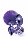 Global Novelties Nixie metal butt plug set pom purple