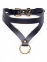 Master Series Bondage Baddie collar with O-ring Black Gold