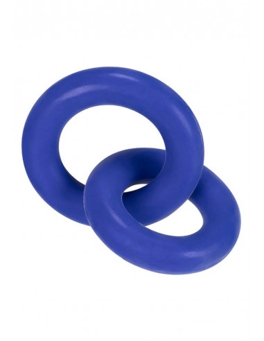 HunkyJunk Duo linked cock & ball rings Blue