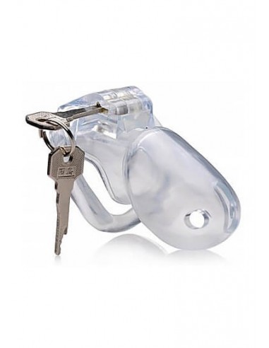 Master Series Clear Captor chastity cage with keys Large