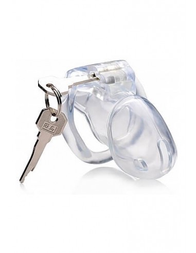 Master Series Clear Captor chastity cage with keys Medium